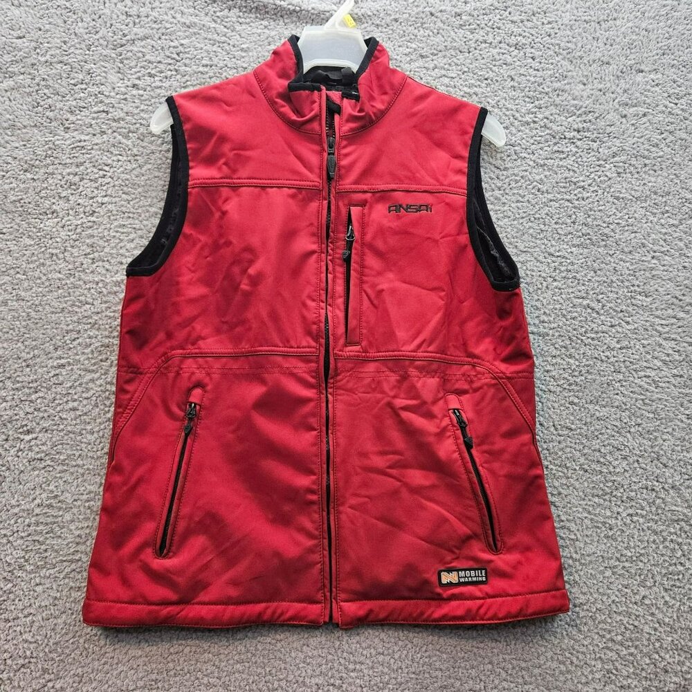 Ansai Womens Heated Red Vest With Battery Pack Mobile Warming Size L